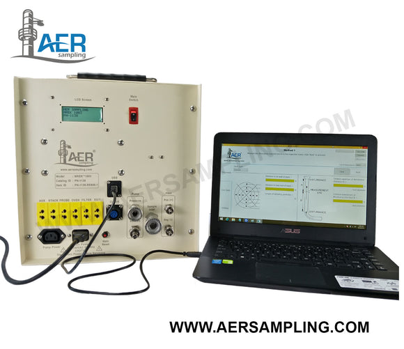 Aer Sampling MREK 1003 Automatic Console Front View with laptop